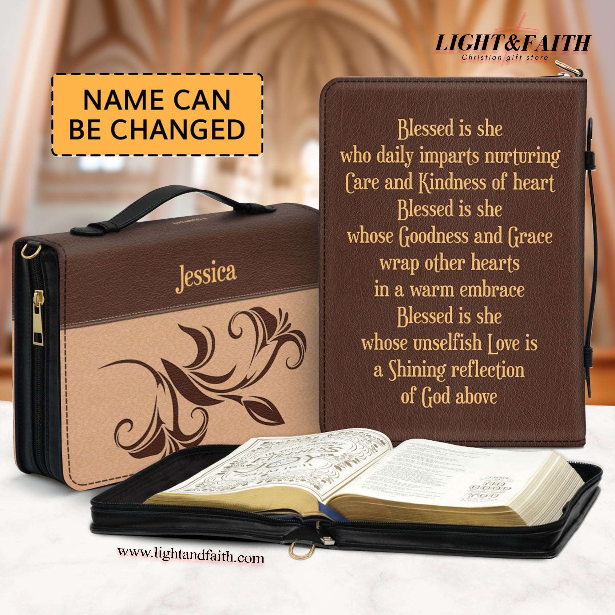 Personalized Bible Cover With Handle, Gifts For Ladies Church, Christian Gift, Bible Covers Jesus Gifts